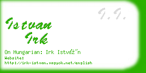 istvan irk business card